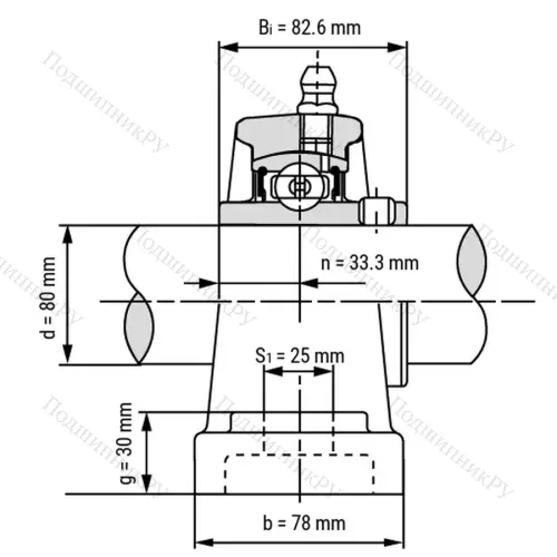 Подшипниковый узел UCP 216 - Вал: 80 мм от производителя  LPZ