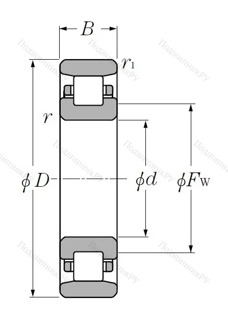 Роликовый цилиндрический подшипник N 311 C 3