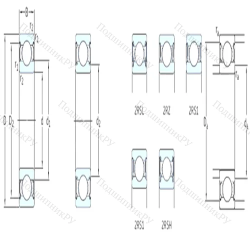 Подшипник шариковый радиальный 6002-2RSL