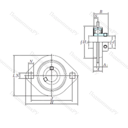 Подшипниковый узел шариковый радиальный SBPFL 205-15