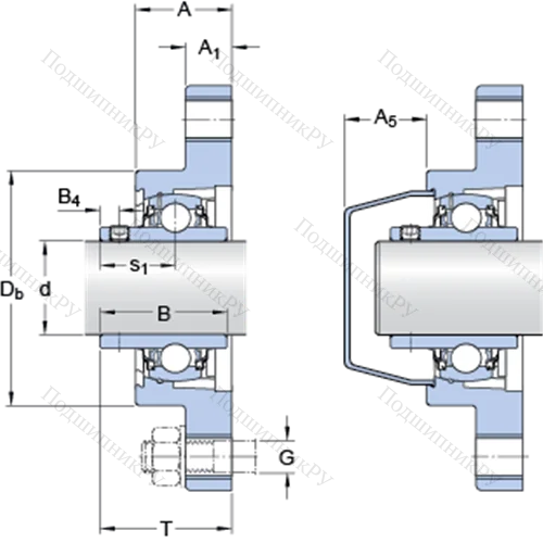Фланцевые подшипниковые узлы типа Y (корпус типа Y-TECH, овальный фланец, крепление стопорными винтами) FYTWK 40 LTHR