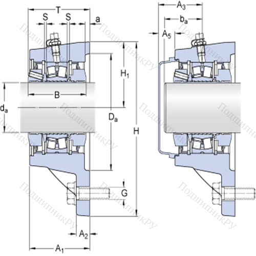 Фланцевые роликоподшипниковые узлы ( ConCentra, для метрических валов) FYNT 45 L