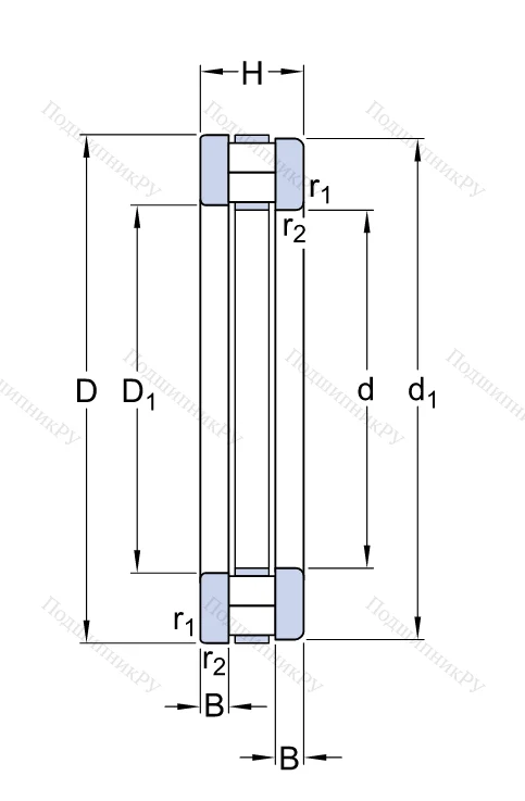 Упорный роликовый подшипник 89308 TN