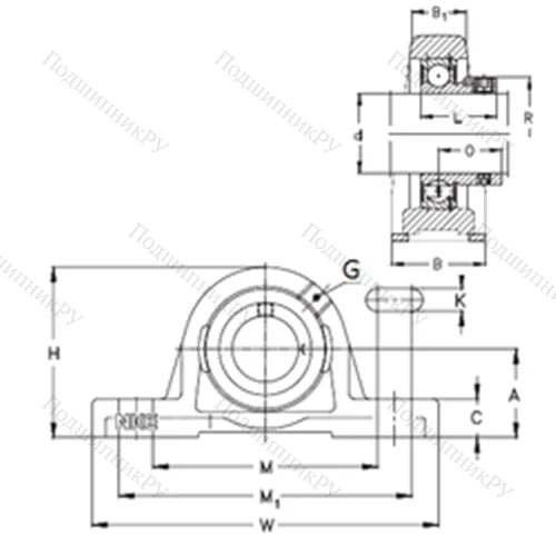 Подшипниковый узел шариковый радиальный RSAO 50-N