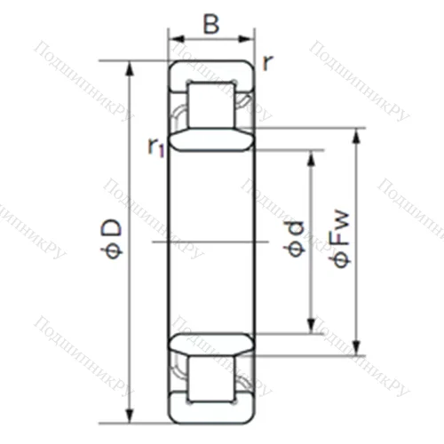 Подшипник роликовый радиальный NU 238