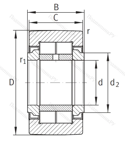 Игольчатый подшипник NUTR 3580 A от производителя  INA