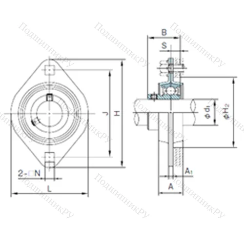 Подшипниковый узел шариковый радиальный BPFL 5