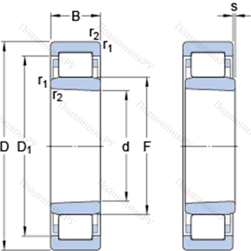 Однорядные цилиндрические роликоподшипники NU 39/1060 ECKMA/HA 1