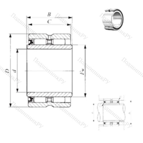 Подшипник игольчатый радиальный GBRI 264120 U