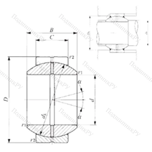 Подшипник скольжения сферический GE 260GS