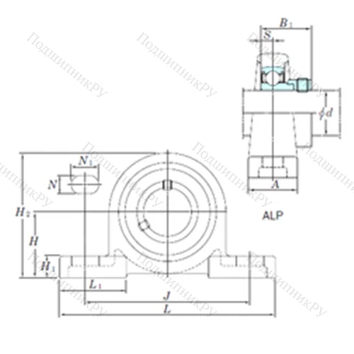 Подшипниковый узел шариковый радиальный ALP 201