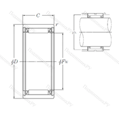 Подшипник игольчатый радиальный NK 8/16T 2