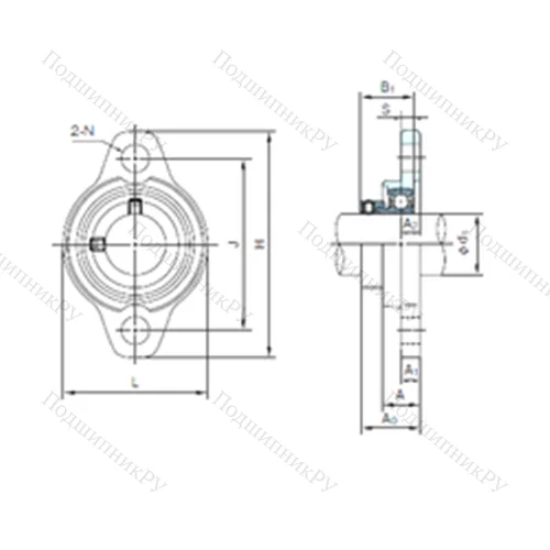 Подшипниковый узел шариковый радиальный UFL 003