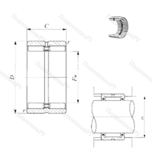 Подшипник игольчатый радиальный GTR 385230