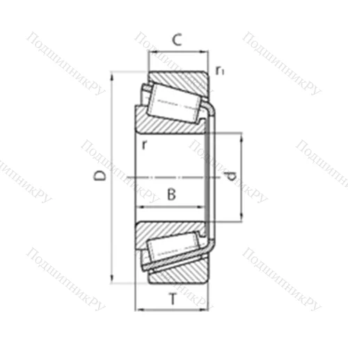 Подшипник роликовый радиально-упорный LM 67048/10