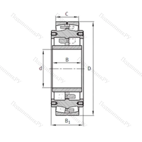 Подшипник роликовый радиальный самоцентрирующийся Z-531158.04.DRGL