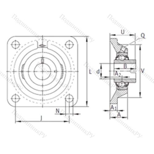 Подшипниковый узел шариковый радиальный RCJL 30-N