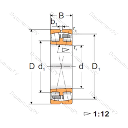 Подшипник роликовый радиальный самоцентрирующийся 22206K