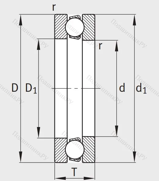 Упорный шариковый подшипник 51306
