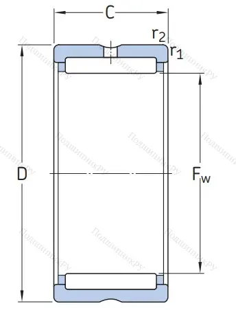 Игольчатый подшипник NK 60/35 от производителя  SKF