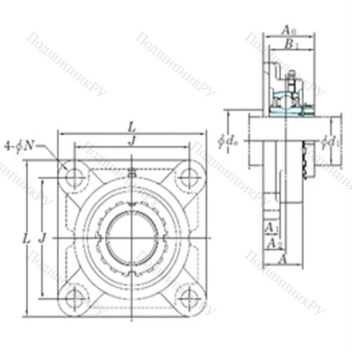 Подшипниковый узел шариковый радиальный UKF 312