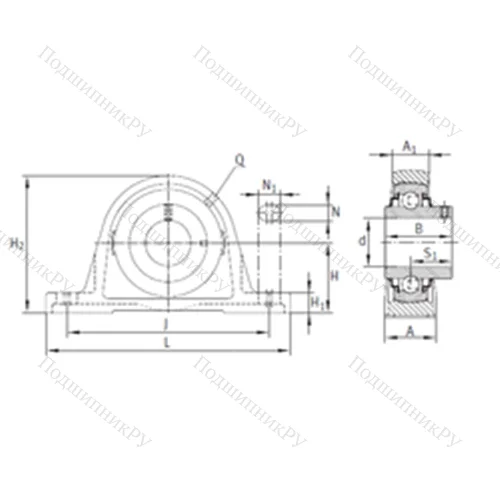 Подшипниковый узел шариковый радиальный RASEY 25-N