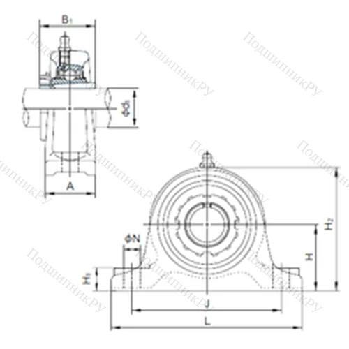 Подшипниковый узел шариковый радиальный UKIP 210+H 2310