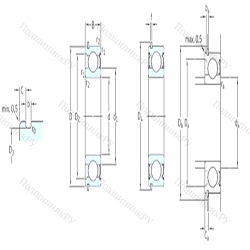 Подшипник шариковый радиальный 6206-2ZNR