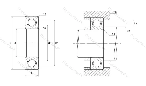 Высокотемпературный  подшипник 6207 F 604