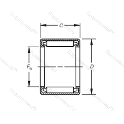 Подшипник игольчатый радиальный B-208