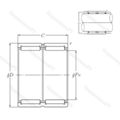 Подшипник игольчатый радиальный RNA 6918R