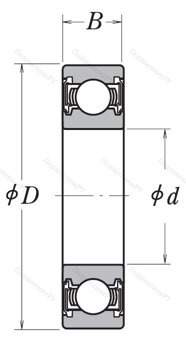 Однорядный шариковый подшипник 6908 VV CM