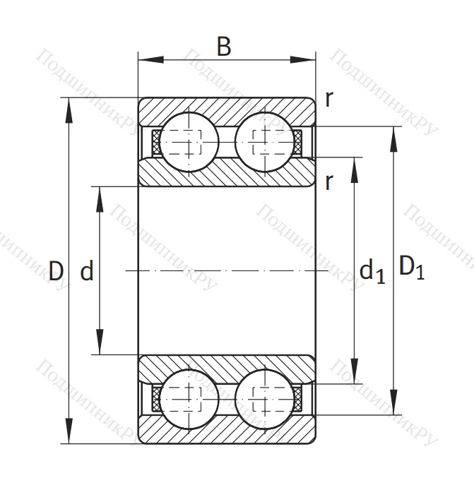 Двухрядный шариковый подшипник