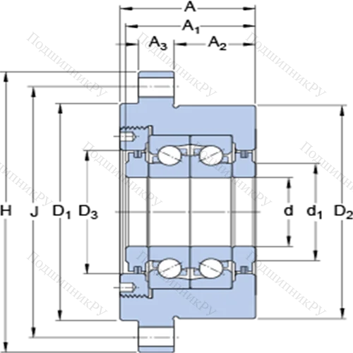 Прецизионные упорно-радиальные шарикоподшипники для винтовых передач, узел-картридж с фланцевым корпусом FBSA 210/DF