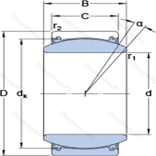 Радиальные сферические подшипники скольжения с контактными поверхностями сталь/сталь, требующие техобслуживания
