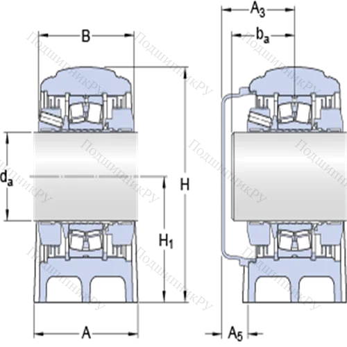 Стационарные роликоподшипниковые узлы ( ConCentra, для метрических валов) SYNT 45 FTS