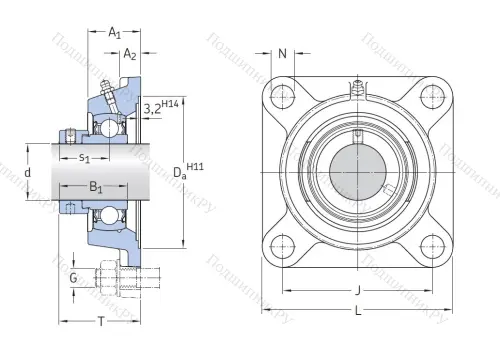 Подшипниковый узел FY 45 FM в Астрахани