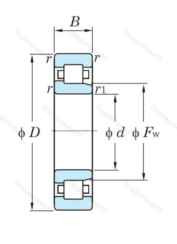 Роликовый цилиндрический подшипник NJ 2211 ETVP от производителя  KOYO