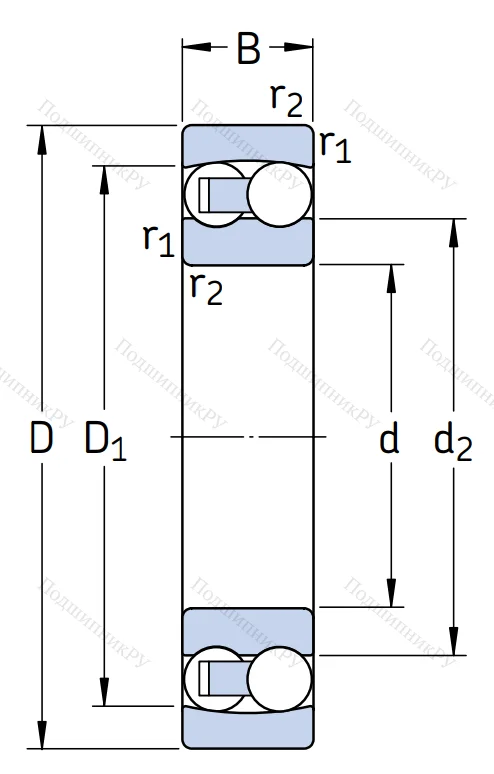 Двухрядный шариковый подшипник 129 TN 9