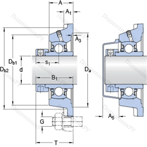 Фланцевые подшипниковые узлы типа Y (корпус типа Y-TECH, квадратный фланец, крепление стопорными винтами) FY 1.3/16 WDW