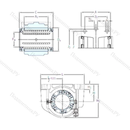 Подшипник шариковый линейный LUCS 60-2LS
