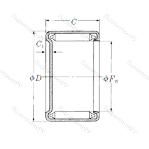 Подшипник игольчатый радиальный MF-68