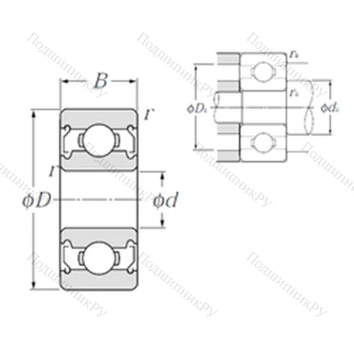 Подшипник шариковый радиальный 605ZZ