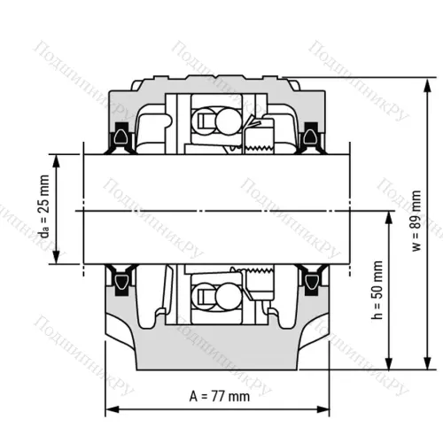Разборный корпус опорного блока SNL 506-605 / Вал 25мм от производителя  LPZ