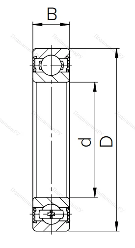 Шариковый однорядный подшипник 180311 (6311 2RS)
