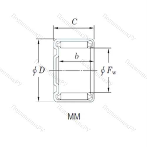 Подшипник игольчатый радиальный 17MM 2312