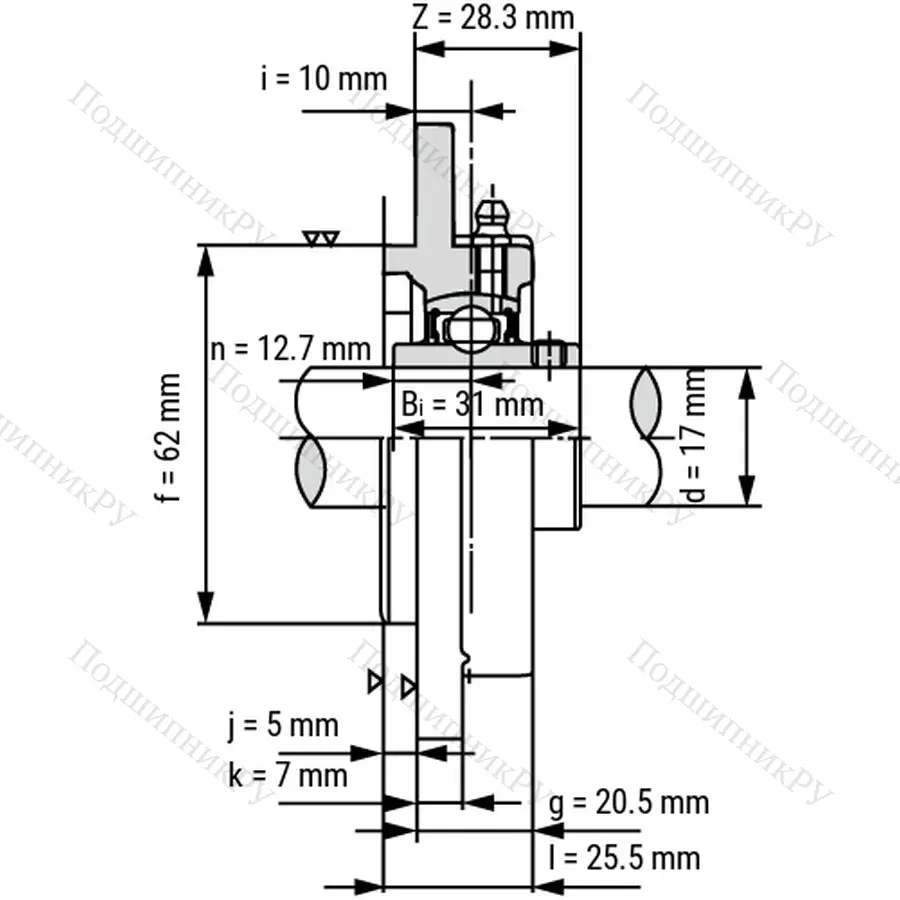 Подшипниковый узел UCFC 203 - Вал: 17 мм