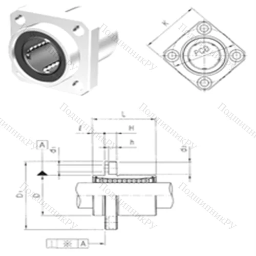 Подшипник шариковый линейный LMEKP 50UU