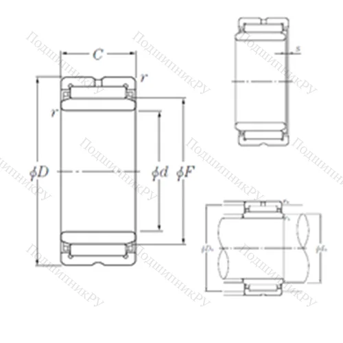Подшипник игольчатый радиальный NK 105/26R+IR 95?105?26