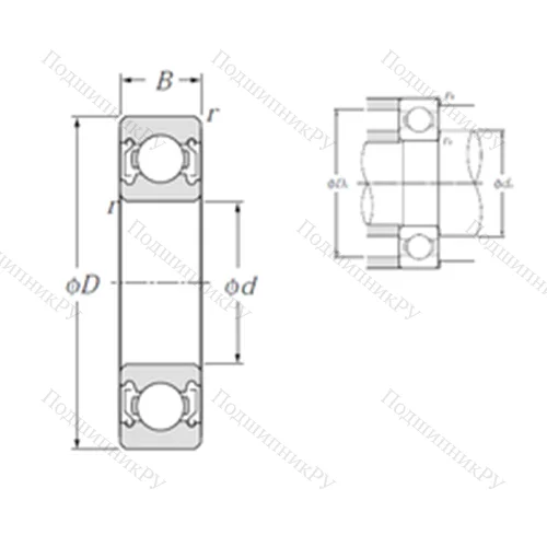 Подшипник шариковый радиальный 6221ZZ